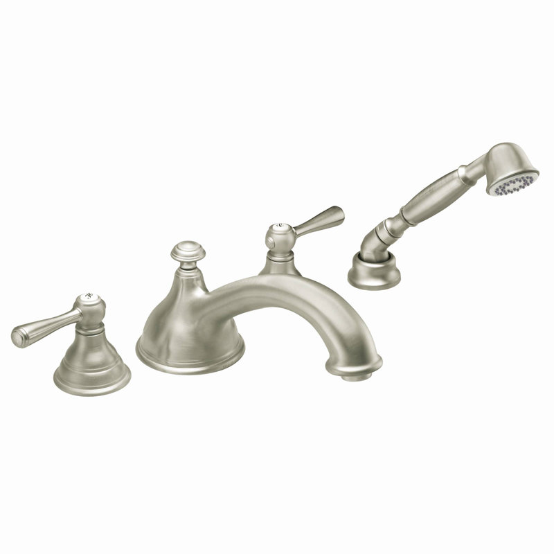 Moen Kingsley 2 Handle Deck Mount Roman Tub Faucet With Handshower