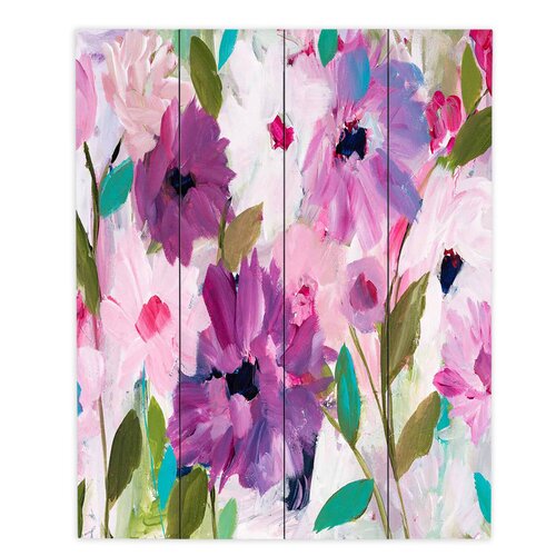 DiaNocheDesigns 'Blossoming Flowers Framed' - Print on Canvas | Wayfair