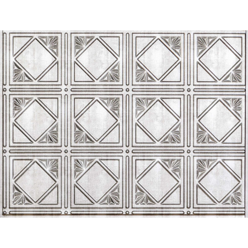 Innovera Decor By Palram Artnouvo 18 5 X 24 3 Vinyl Wall Paneling In Crosshatch Silver Wayfair
