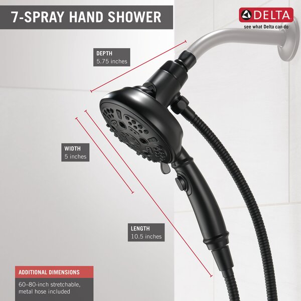 Delta Suredock Multi Function Handheld Shower Head with H2Okinetic ...