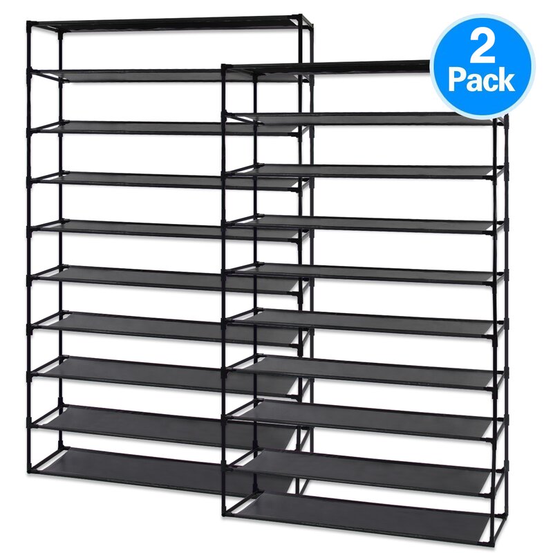 Rebrilliant 10 Tier Steel 100 Pair Shoe Rack Reviews Wayfair