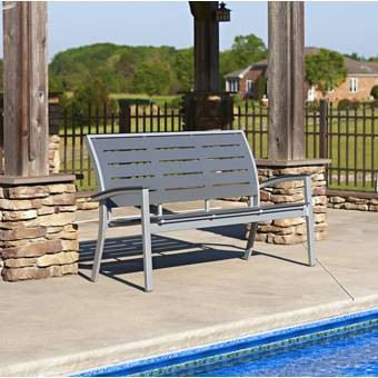 Summer Classics Skye Aluminum Garden Bench With Cushions Wayfair