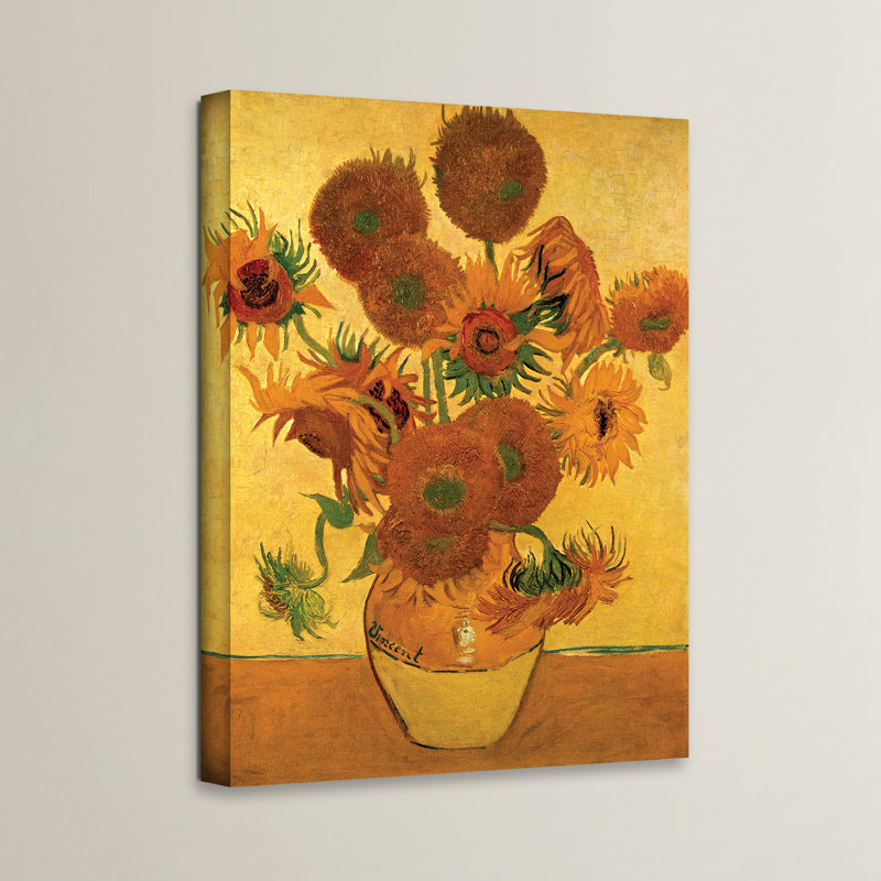 Vault W Artwork Vase With Fifteen Sunflowers By Vincent Van Gogh