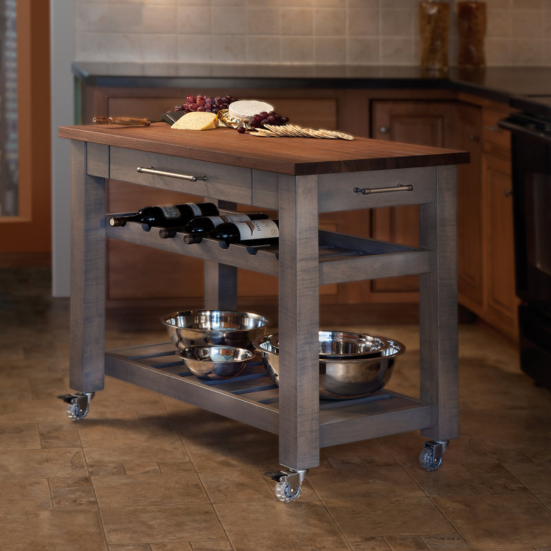 Martins Homewares Metro Mobile Kitchen Island with Solid ...