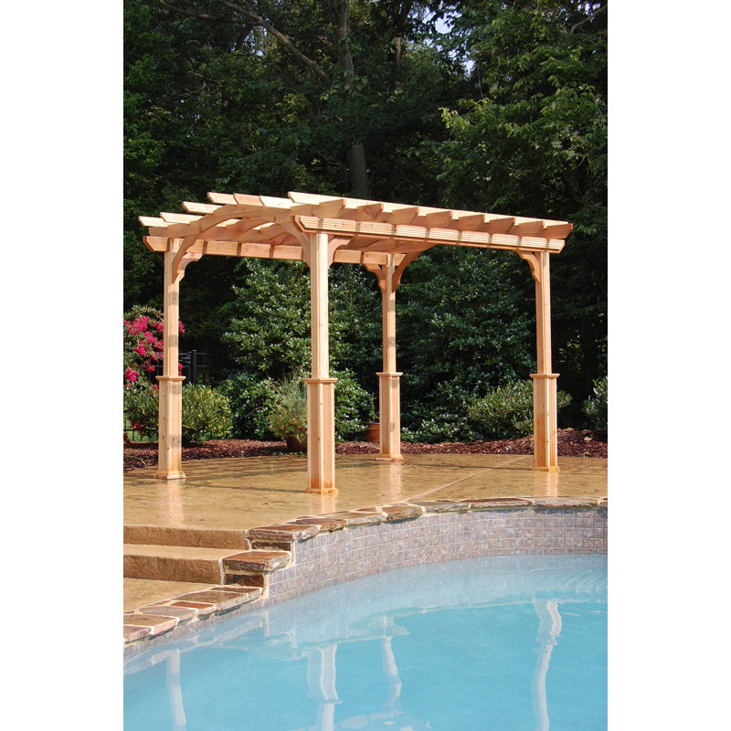 Suncast 10 Ft W X 12 Ft D Solid Wood Pergola Reviews Wayfair