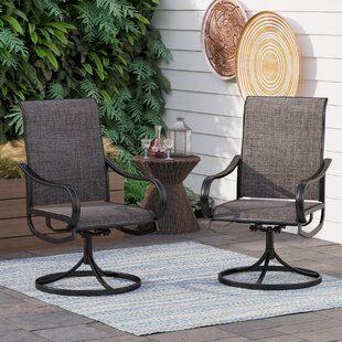 Details about   Swivel Patio Chair Set of 2 Metal Outdoor Chairs With Cushion Garden Furniture 