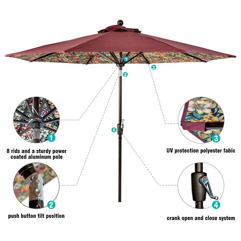 Freeport Park Lch 9 Ft Outdoor Patio Umbrella Wayfair Lch 9 Ft Outdoor Patio Umbrella