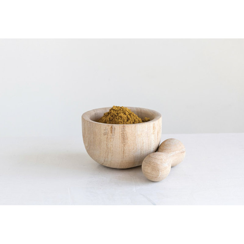The Grey Antler Stoneware Mortar and Pestle Set | Wayfair