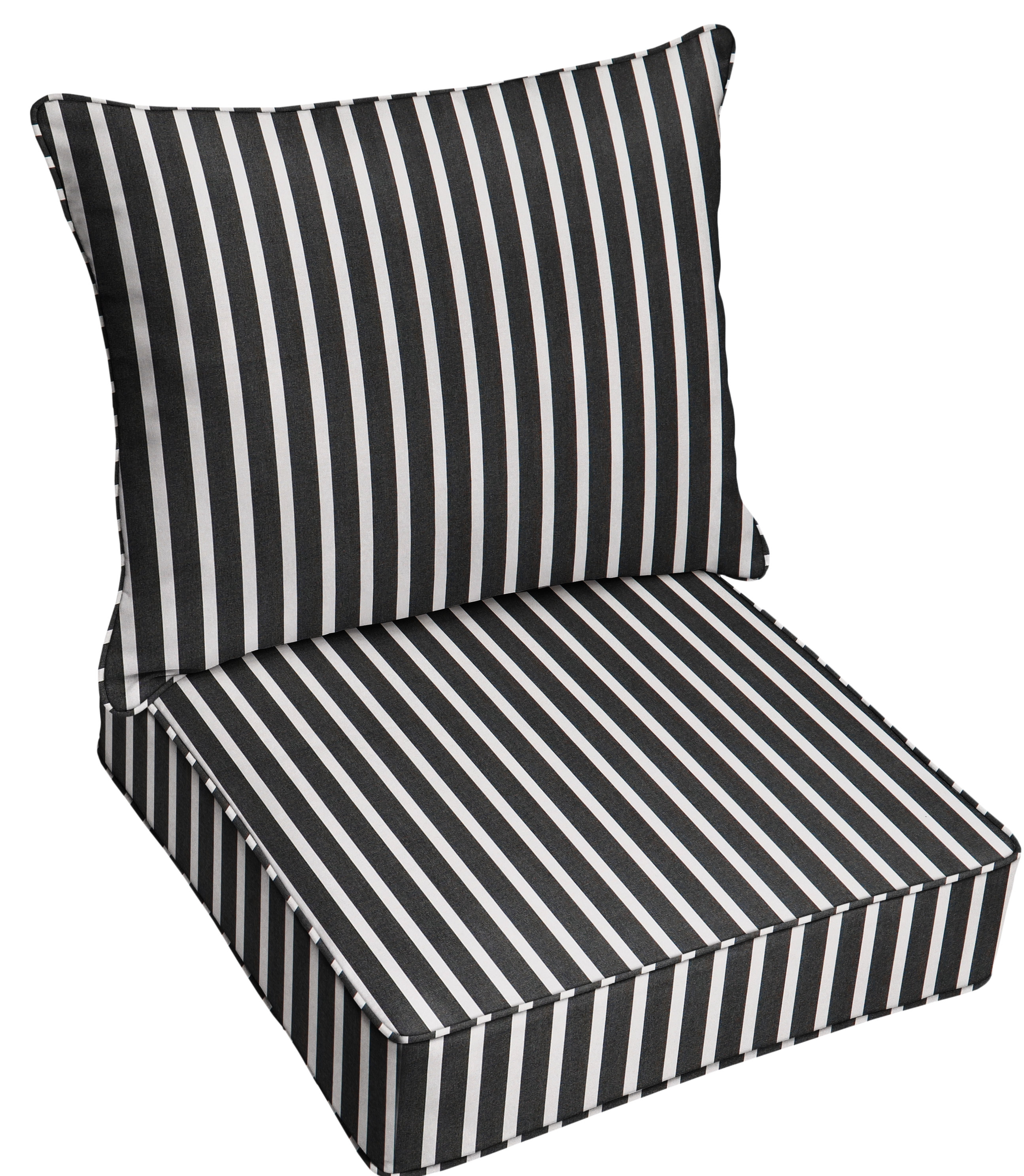 black and white striped outdoor seat cushions