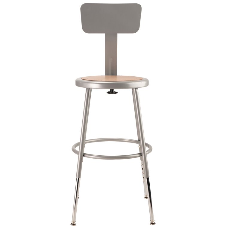 National Public Seating Height Adjustable Stool with Backrest & Reviews ...