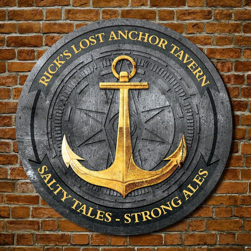Anchors Aweigh Wooden Sign Custom Wood Wall Hanging Rustic Cabin Decor
