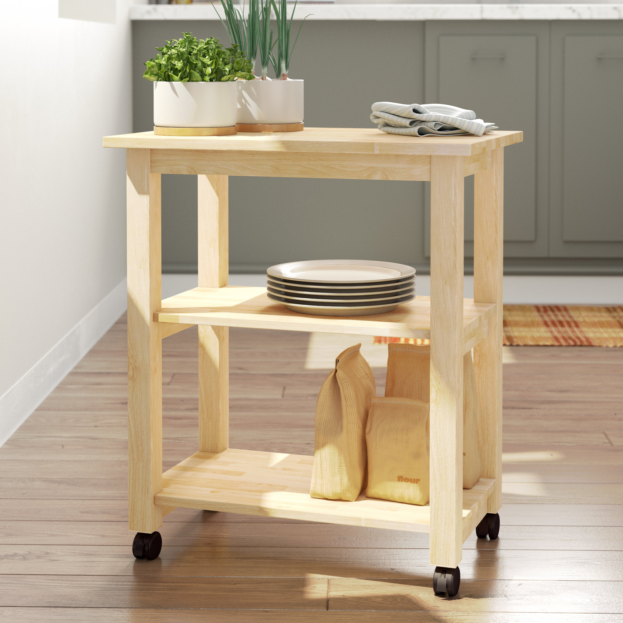Mistana Lynn Kitchen Cart Reviews Wayfair
