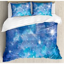 Lunarable Constellation Twin Size Duvet Cover Set Multicolor nev_55767_twin Decorative 2 Piece Bedding Set with 1 Pillow Sham Star Clusters Galaxies and Planets Astrology Themed Abstract Illustration 