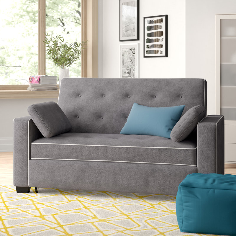 Zipcode Design Evan Microfiber Microsuede 72 6 Square Arm Sleeper Reviews Wayfair