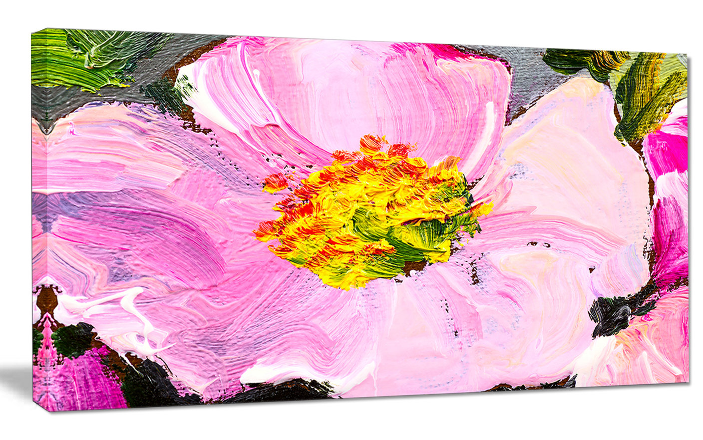 DesignArt Pink Flower Oil Painting Painting on Canvas Wayfair