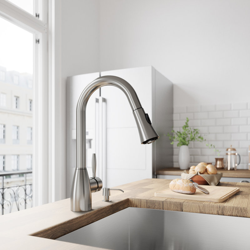 Vigo Aylesbury Pull Down Single Handle Kitchen Faucet With Optional