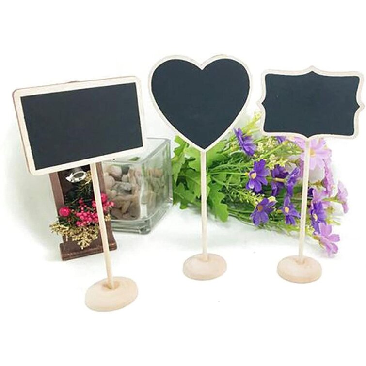 10 Wood Mini Chalkboard Hanging Tag Wedding Gifts Party Favors w/ Red Heart 