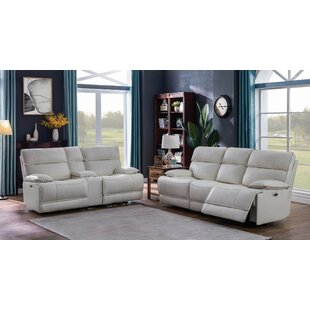 Jealyn 2 Piece Genuine Leather Reclining Living Room Set by Red Barrel Studio