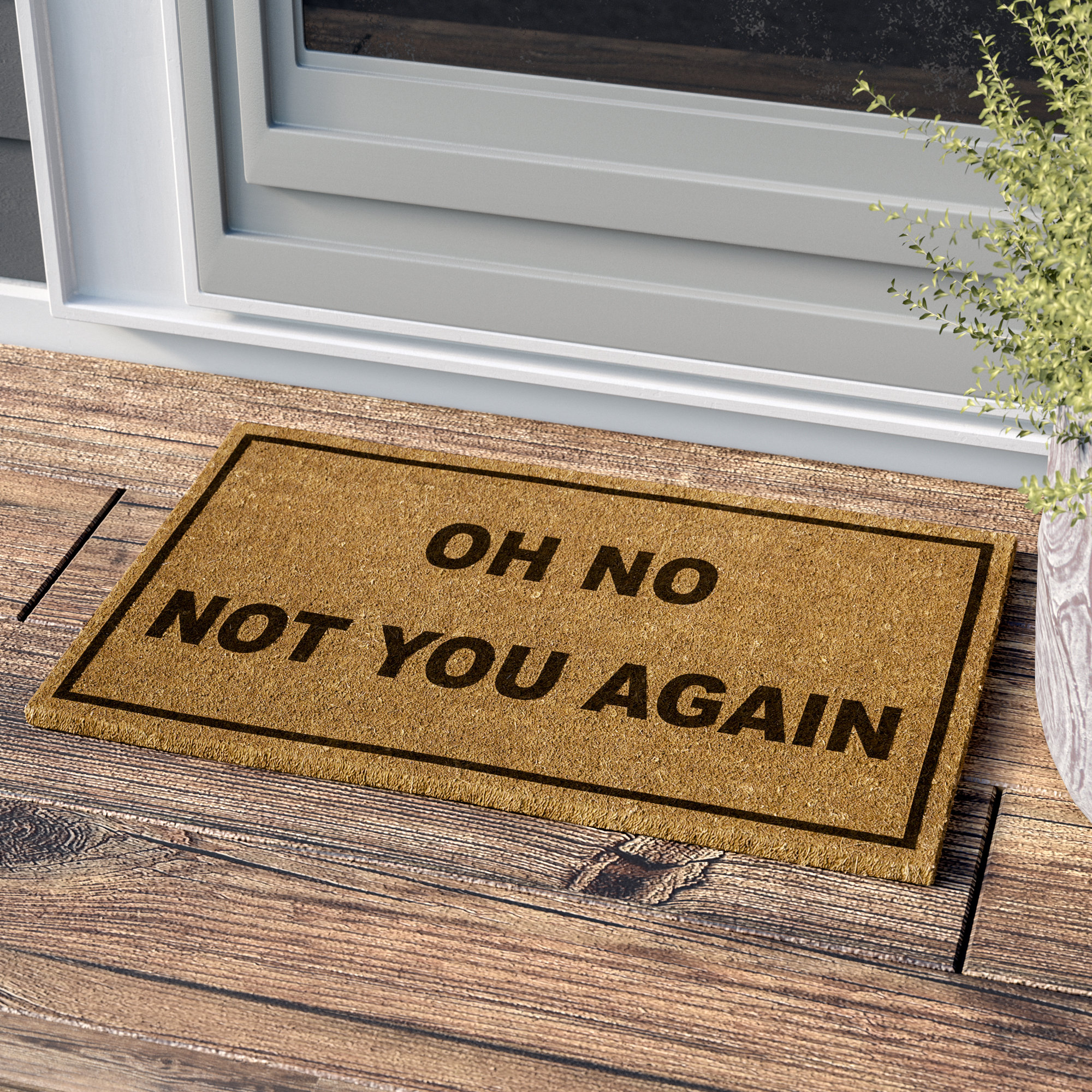 Wrought Studio Rodin Oh No Not You Again Door Mat Reviews