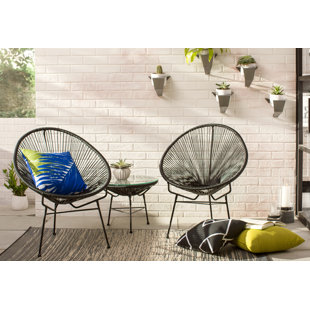View Ehrlich 3 Piece Rattan Sofa Seating Group with
