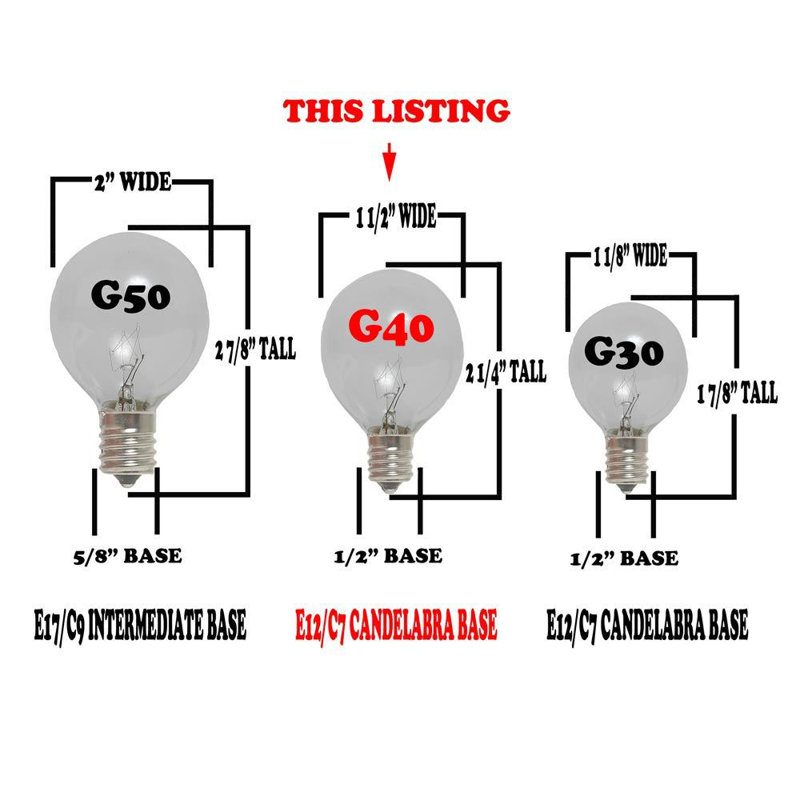 Novelty Lights 25 Watt Equivalent G40 Led Light Bulb E12 G40 Led Light Bulb E12