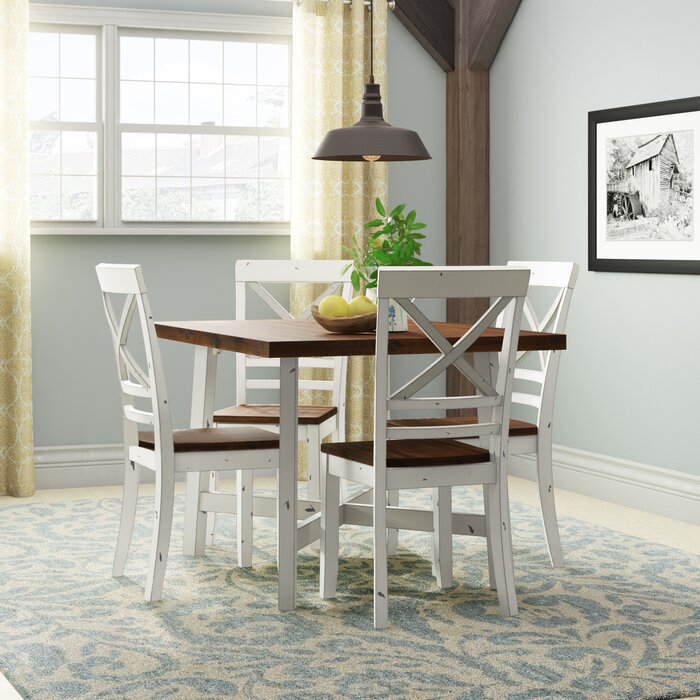 August Grove Dunnes 5 Piece Solid Wood Dining Set Reviews