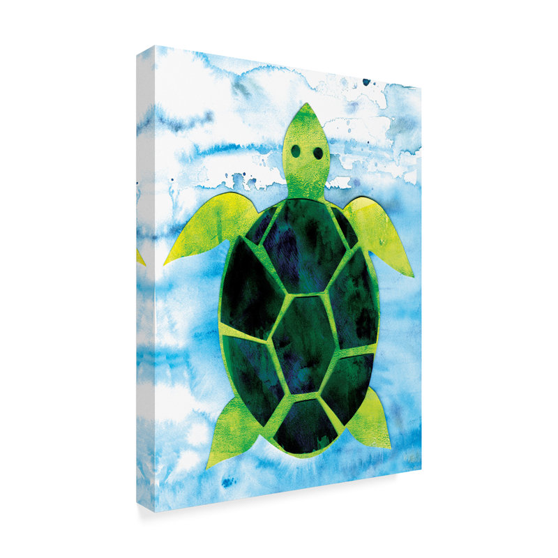 Trademark Art Sea Turtle Watercolor Painting Print On Wrapped