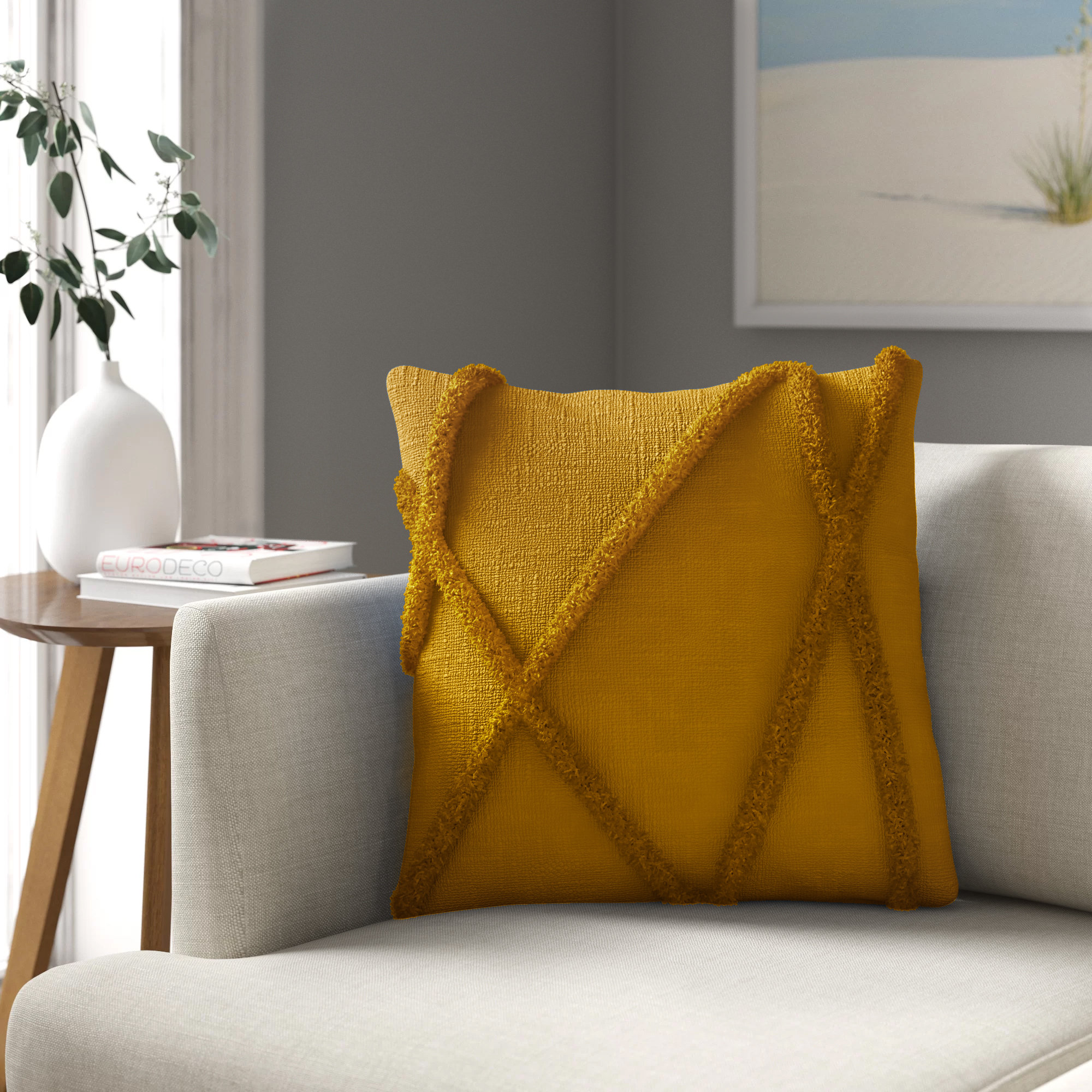 Foundstone Remi Cotton Textured Striped 18 Throw Pillow Reviews