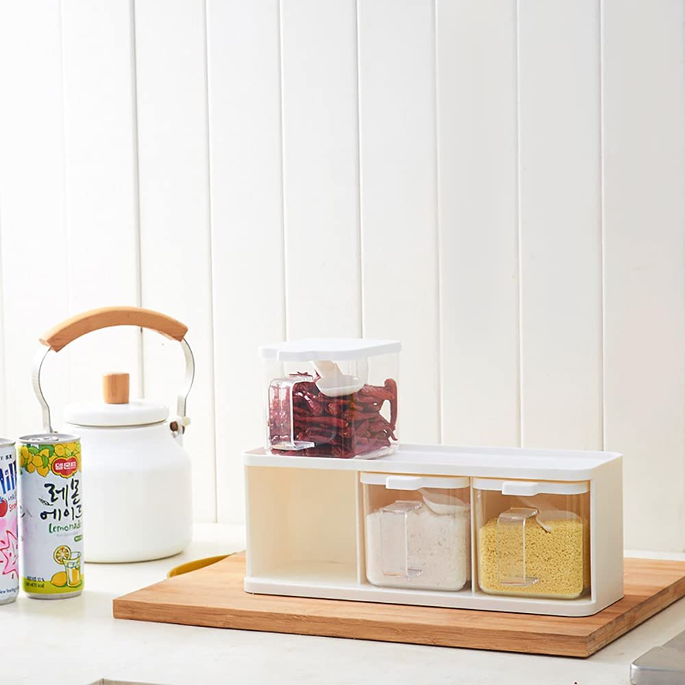 Seasoning Box,Condiment Dispenser,for Kitchen Seasoning Storage Container Spice Salt Sugar Cruet