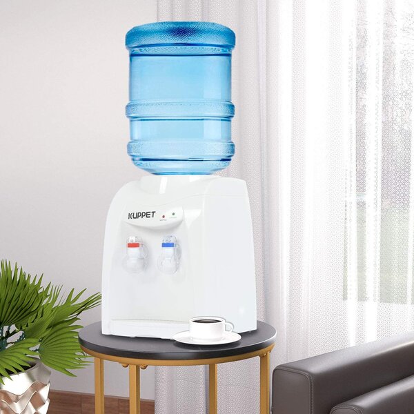 Suitable For Work Home Office Use White Countertop Water Dispenser Table Top Loading Normal Temperature & Hot/Cold Temperature