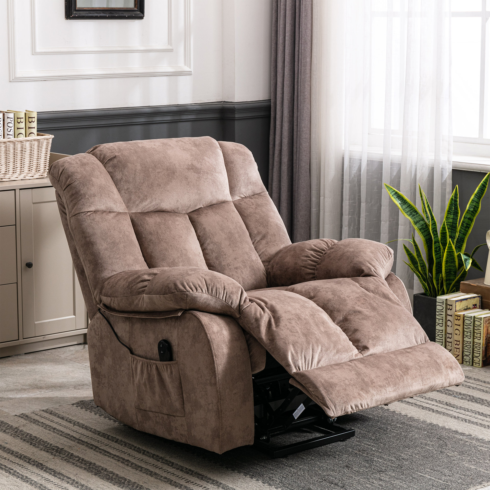 faux leather folding recliner chair