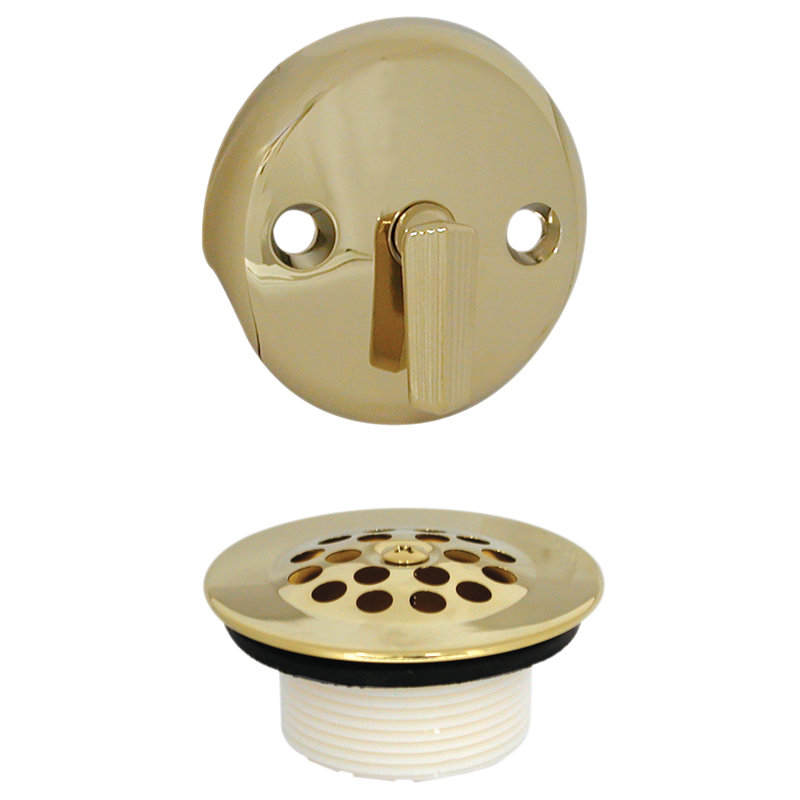 Polished Brass Bathtub Drain Snap In Grid Style with Brass Bushing