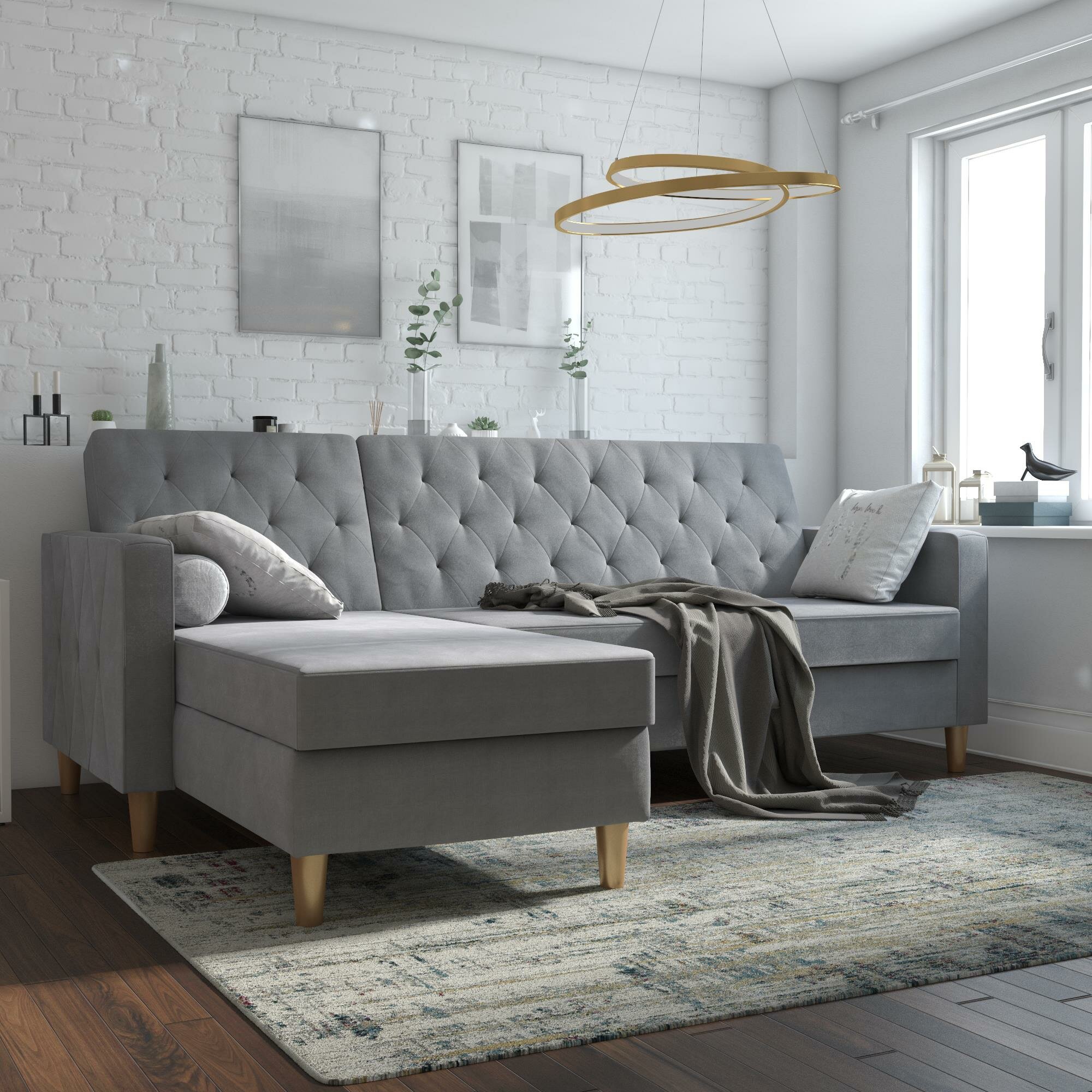 Liberty 84″ Wide Reversible Sleeper Sofa & Chaise