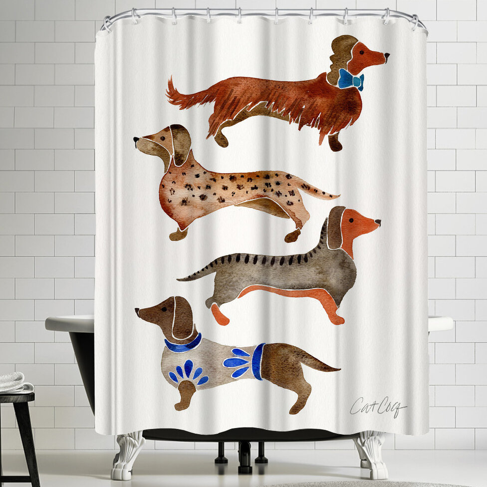 East Urban Home Dachshunds Single Shower Curtain Wayfair