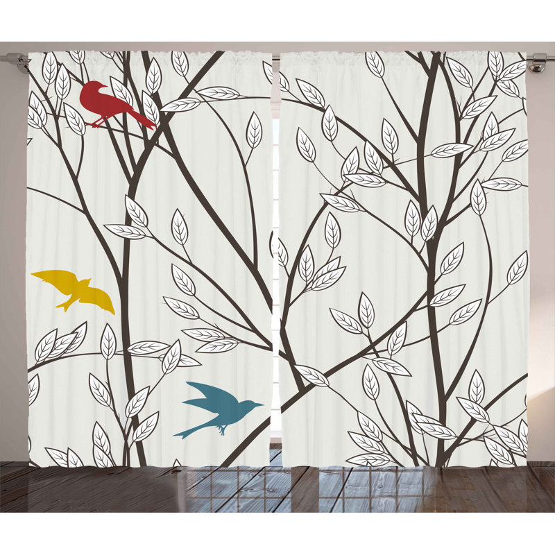 Winston Porter Spears Graphic Print Text Semi Sheer Rod Pocket Curtain Panels Reviews Wayfair