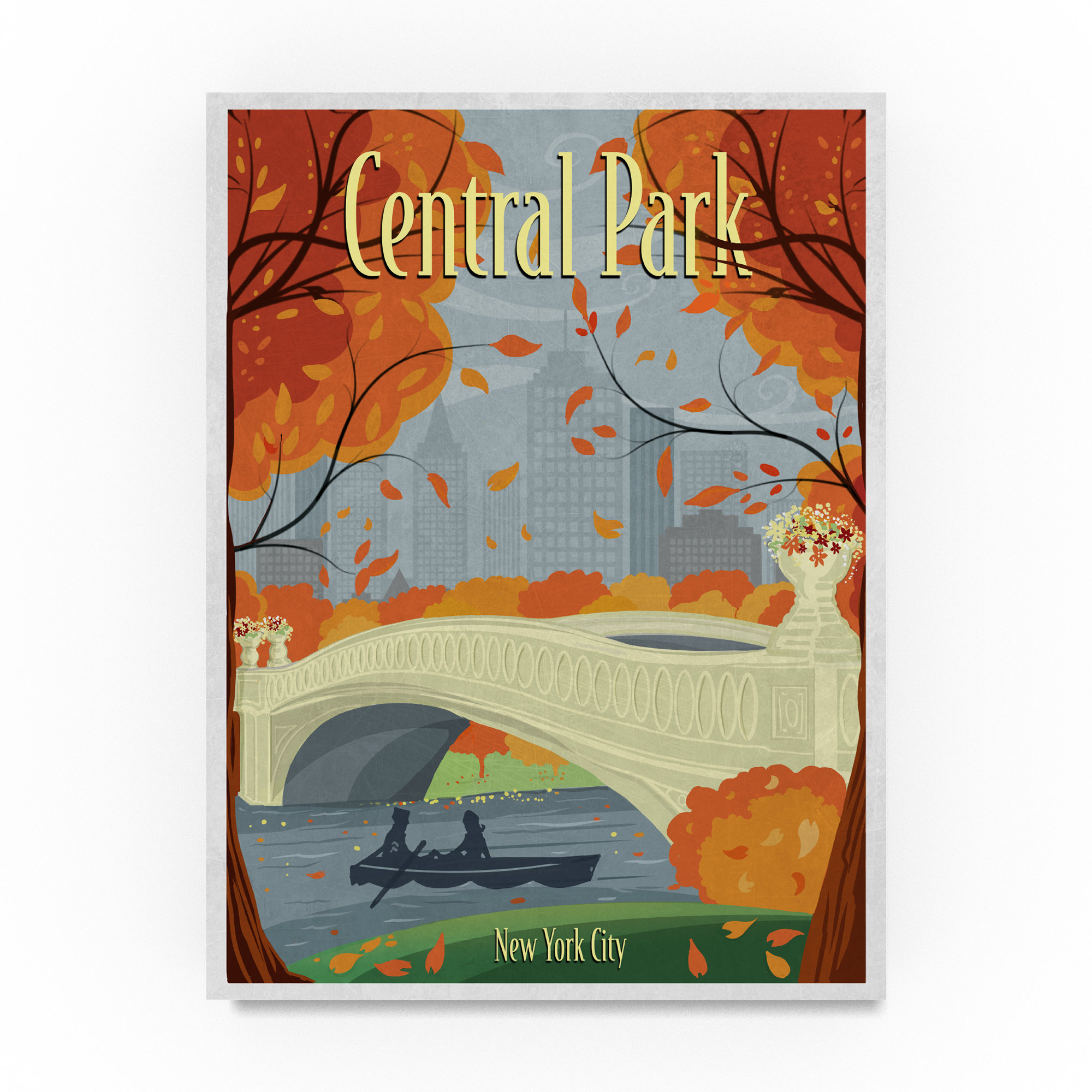Trademark Art Central Park Graphic Art Print On Wrapped Canvas Wayfair