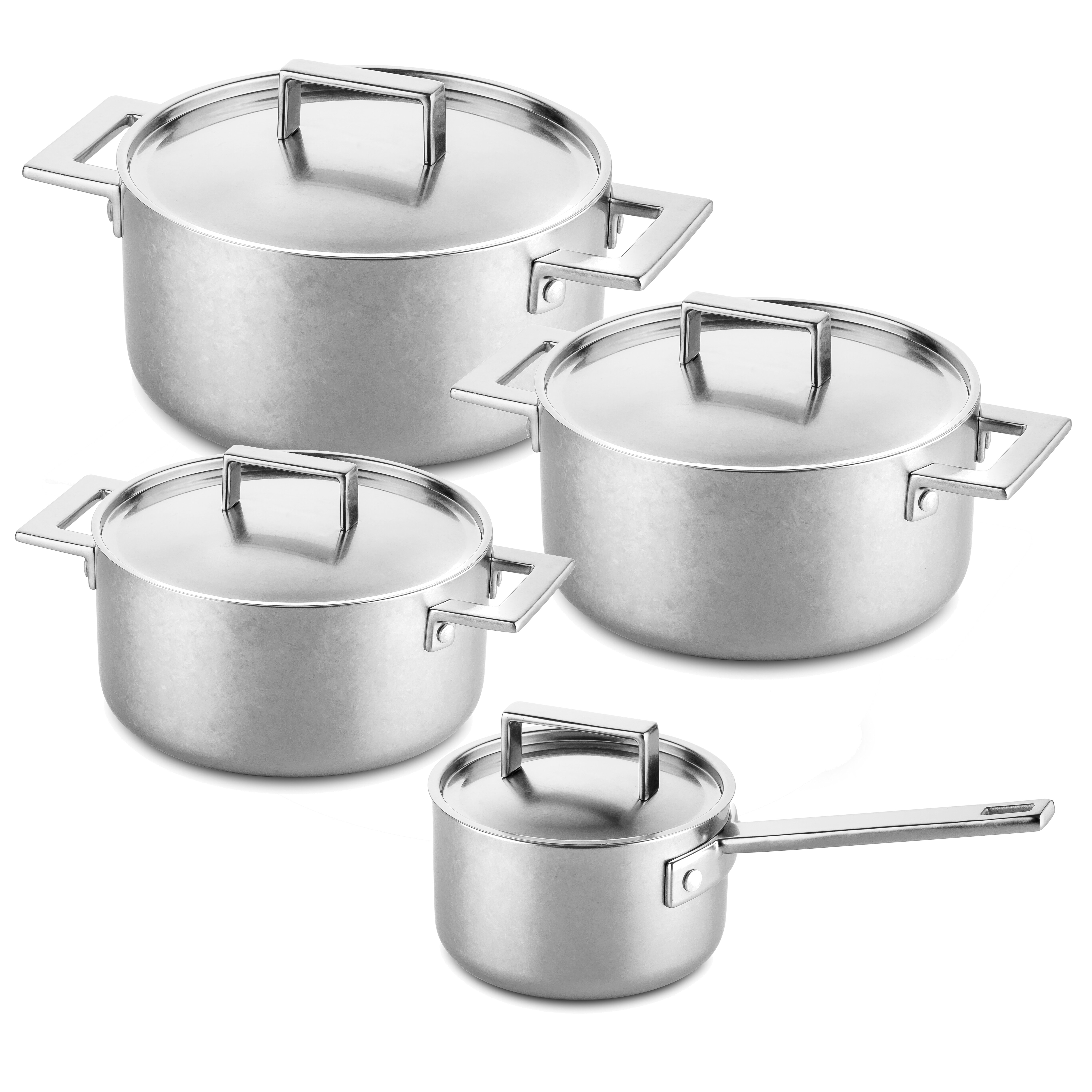 8 Pcs Nonstick Cookware Set Pots and Pans Set with Lids Stainless Steel Handles 