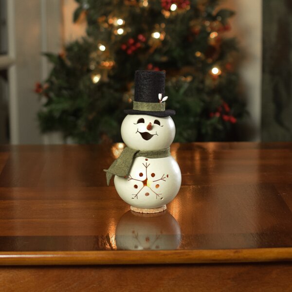 Dollhouse Miniature Artisan Large Sparkling Snowman w/ Scarf 5" tall