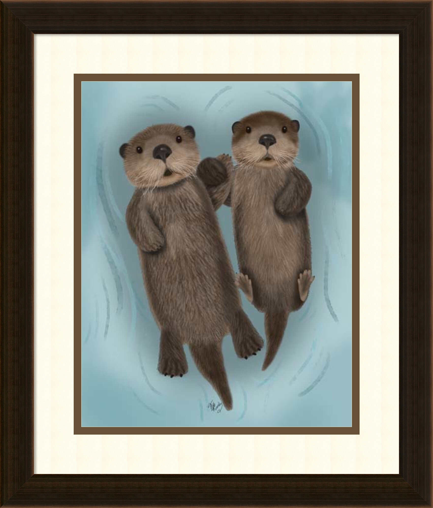 Harriet Bee Otters Holding Hands Framed Art Wayfair Ca