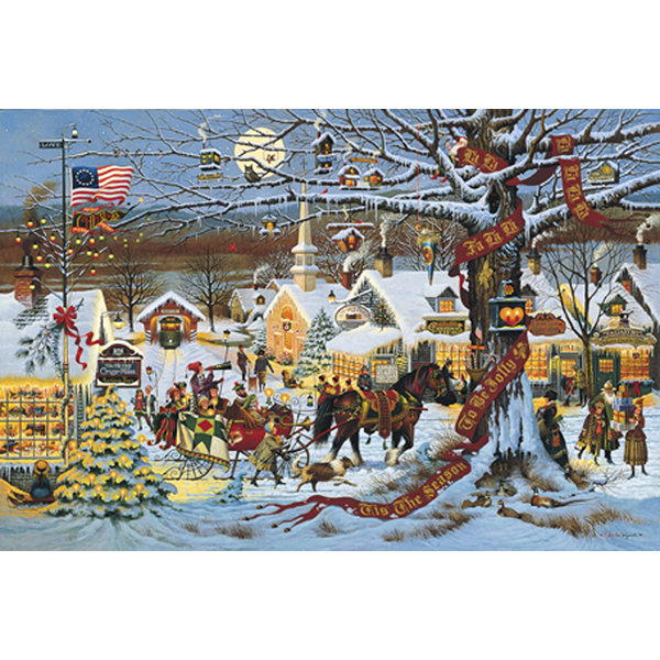 Hadleyhouseco Small Town Christmas By Charles Wysocki Painting Print Wayfair