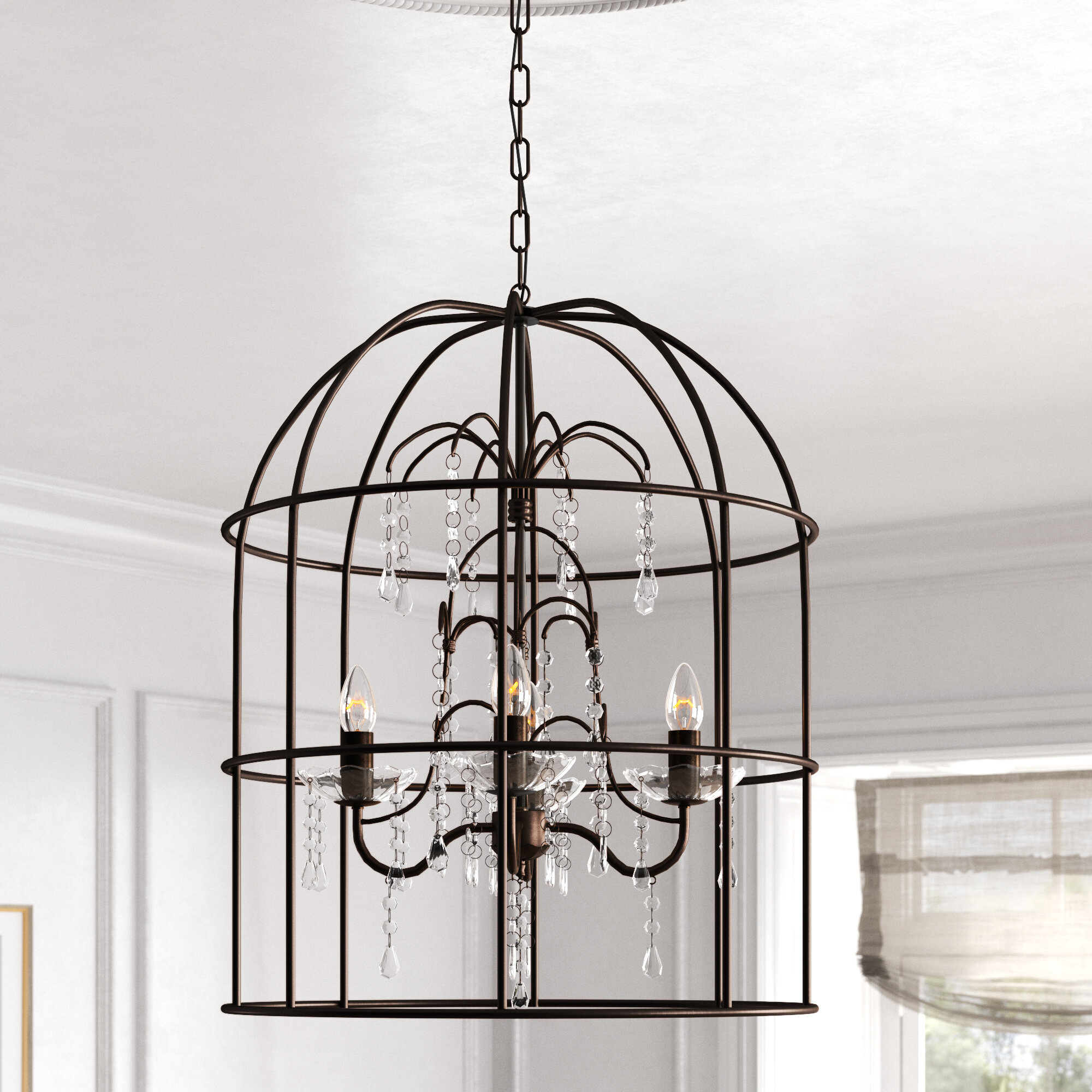 crystal cage chandelier