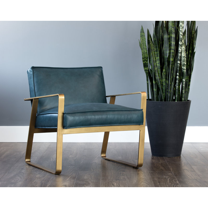 Rosdorf Park Mellon 26 5 W Tufted Top Grain Leather Armchair Wayfair