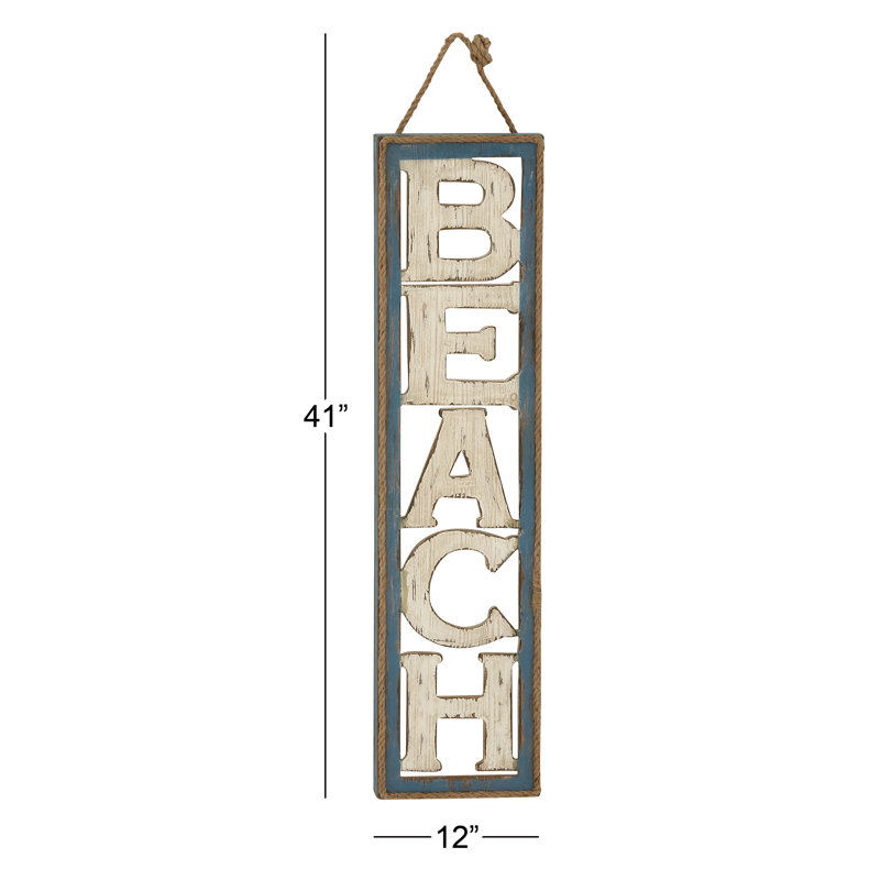 Breakwater Bay Belmont Beach Sign Wall Decor Reviews Wayfair