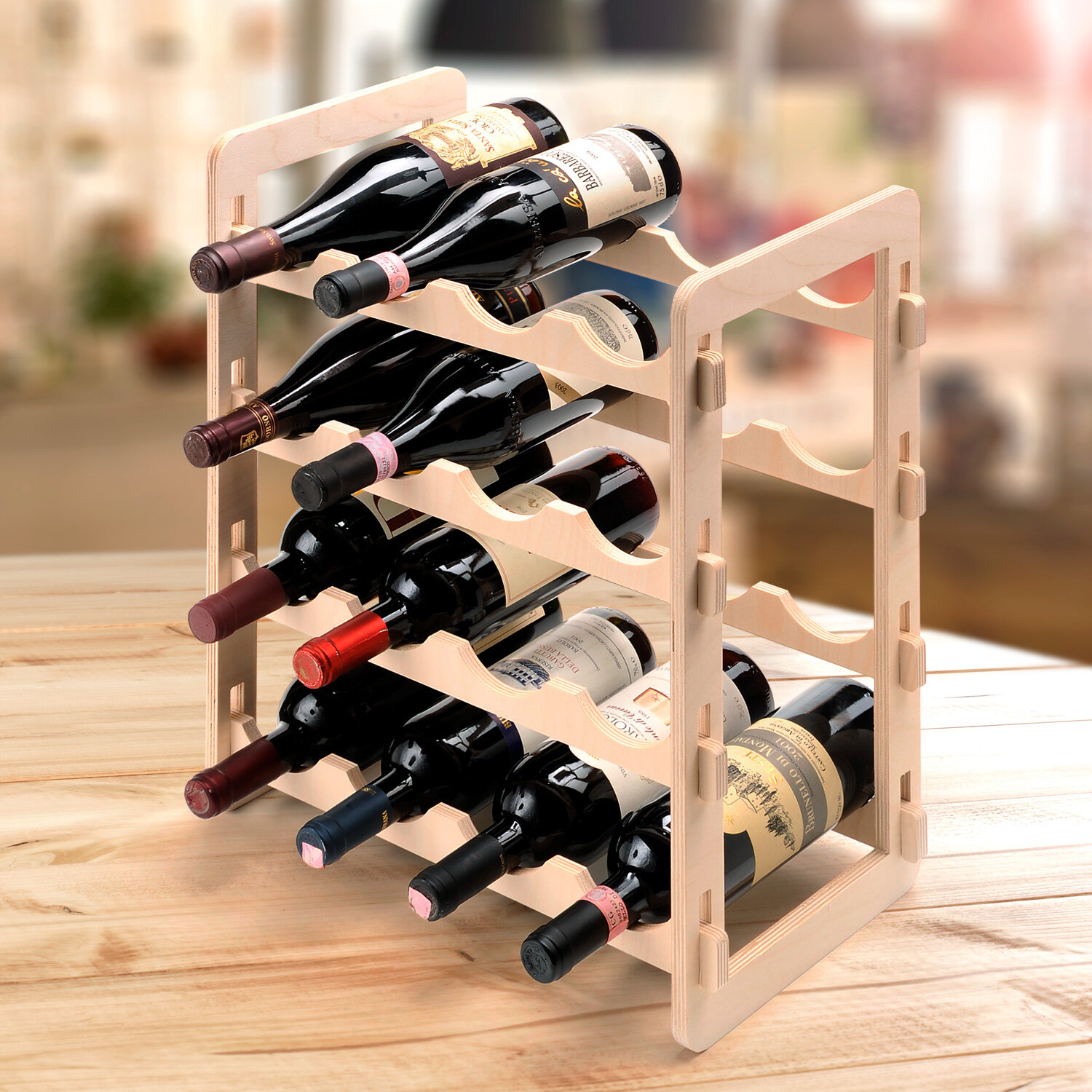 Natur Pur Warren 16 Bottle Tabletop Wine Rack Wayfair Co Uk