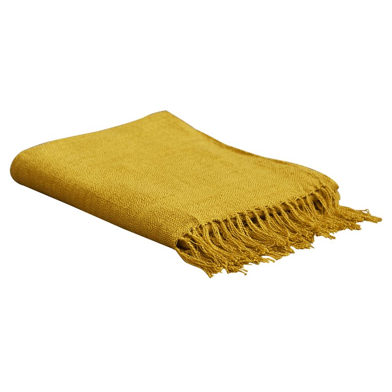 yellow throw blanket