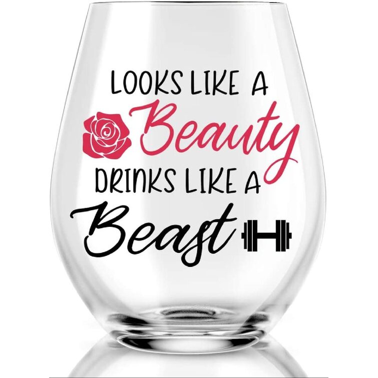 Beauty and Beast Glass Set Beast Pub Glass Beast and Beauty Gift set Beauty Wine Glass Valentines Day Glass Set