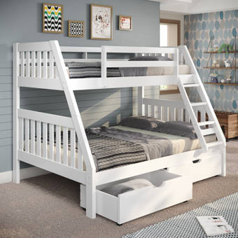 Chelsea Home Mission Twin Over Full Bunk Bed With Drawers Wayfair Ca
