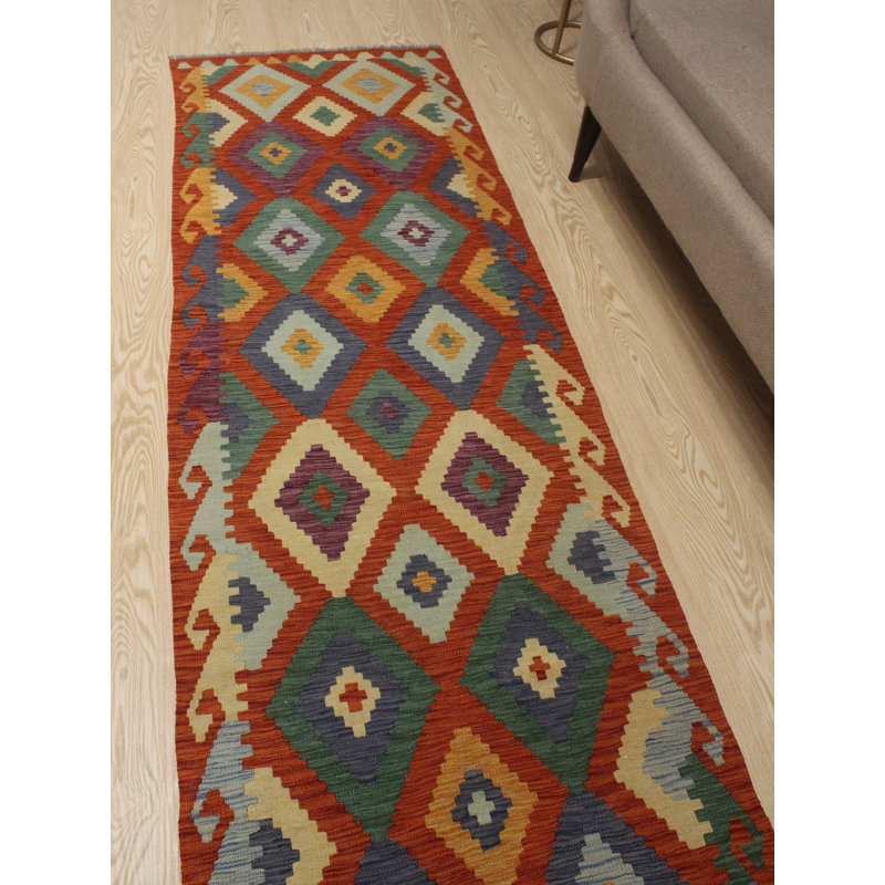 Foundry Select Hults Oriental Handmade Wool Rust Area Rug Wayfair