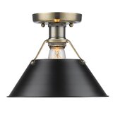 Modern Antique Brass Sloped Ceiling Adaptable Flush Mount