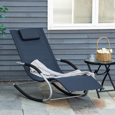 Abdurraheem Zero Gravity Rocking Chair Outdoor Chaise Lounge Chair Recliner Rocker with Detachable Pillow